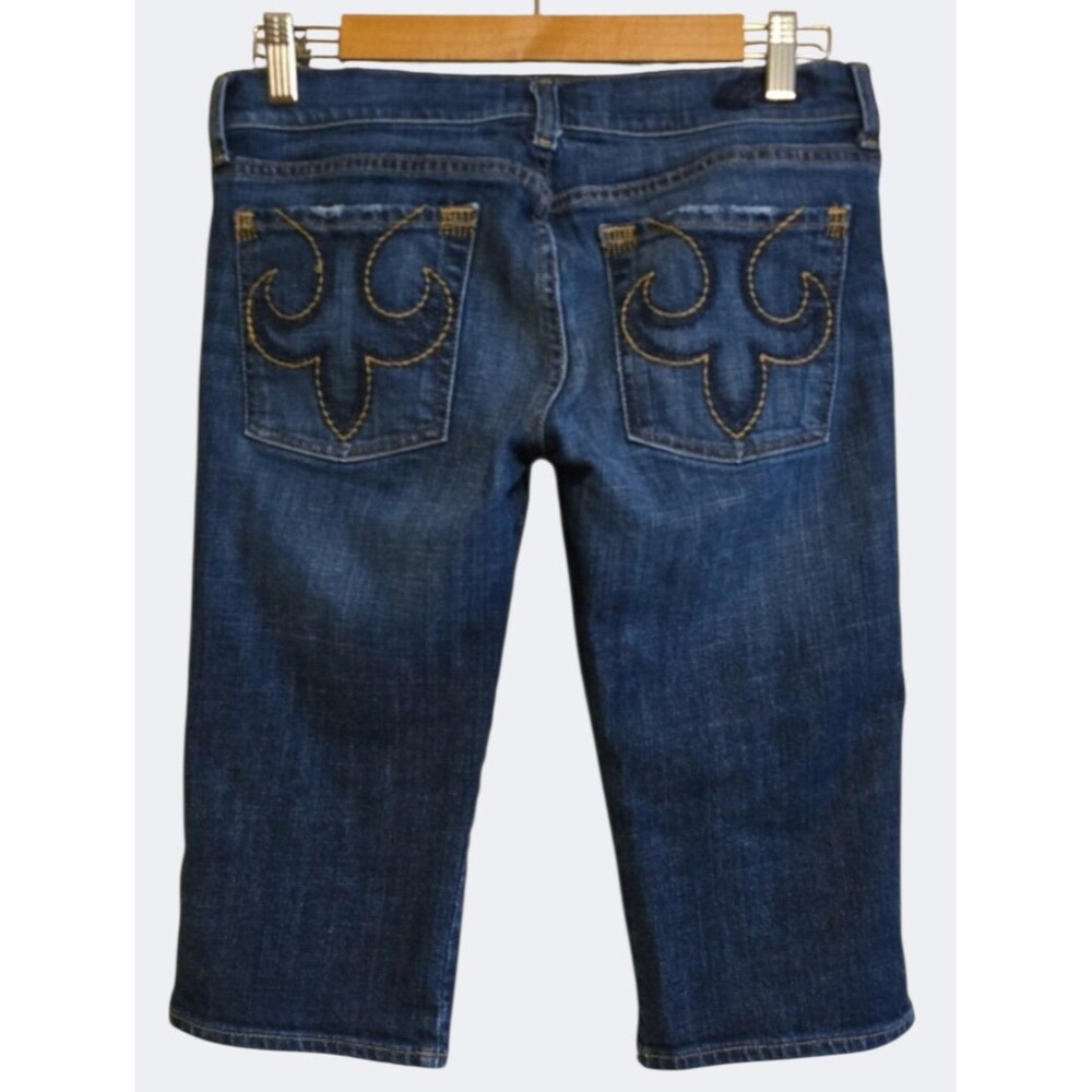 Express DPD Y2k Jeans Women's Size 6 28 Straight Crop Capris Long Bermuda Jorts